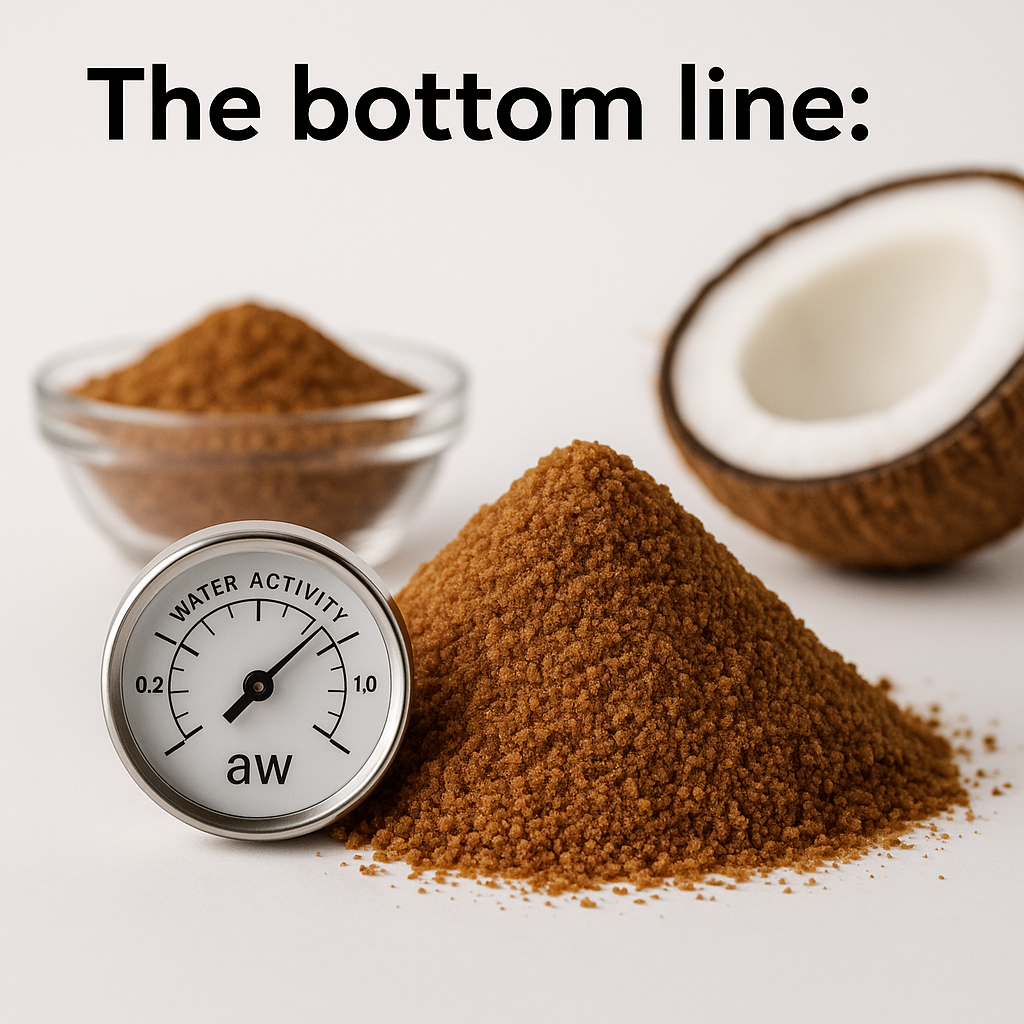 water activity in coconut sugar