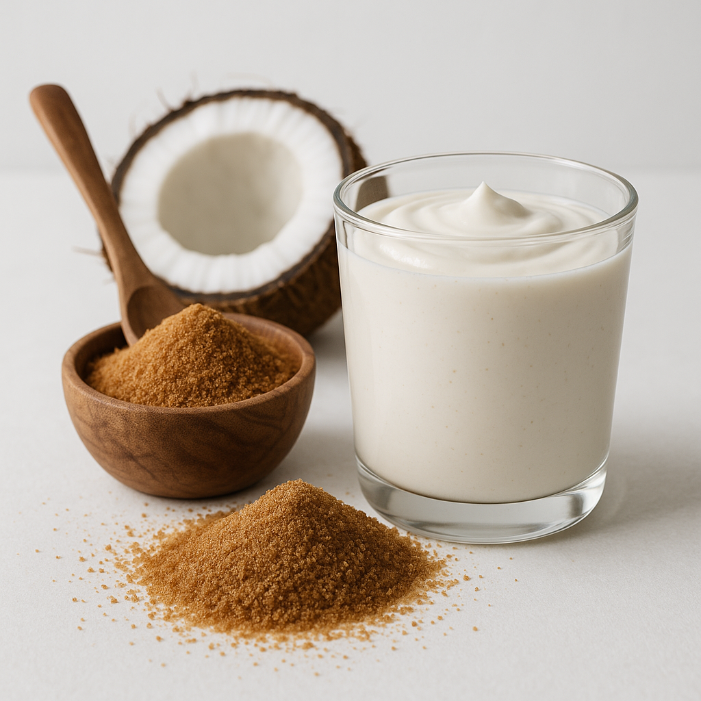 Coconut Sugar in Plant-Based Dairy formulation guide showing protein interactions and color development techniques