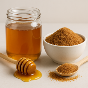 Substitution Ratios chart comparing honey and coconut sugar measurements for baking recipes
