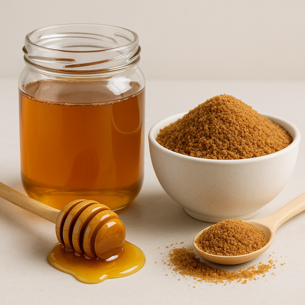 Substitution Ratios chart comparing honey and coconut sugar measurements for baking recipes